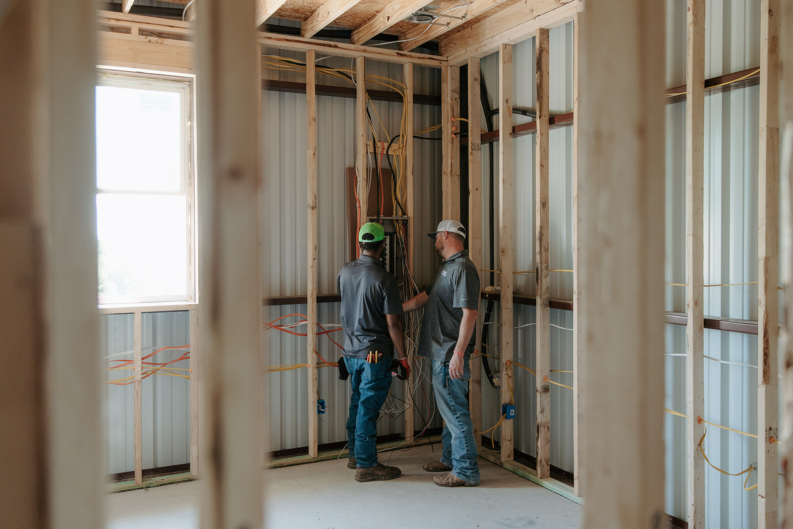 Electrician working on new-build