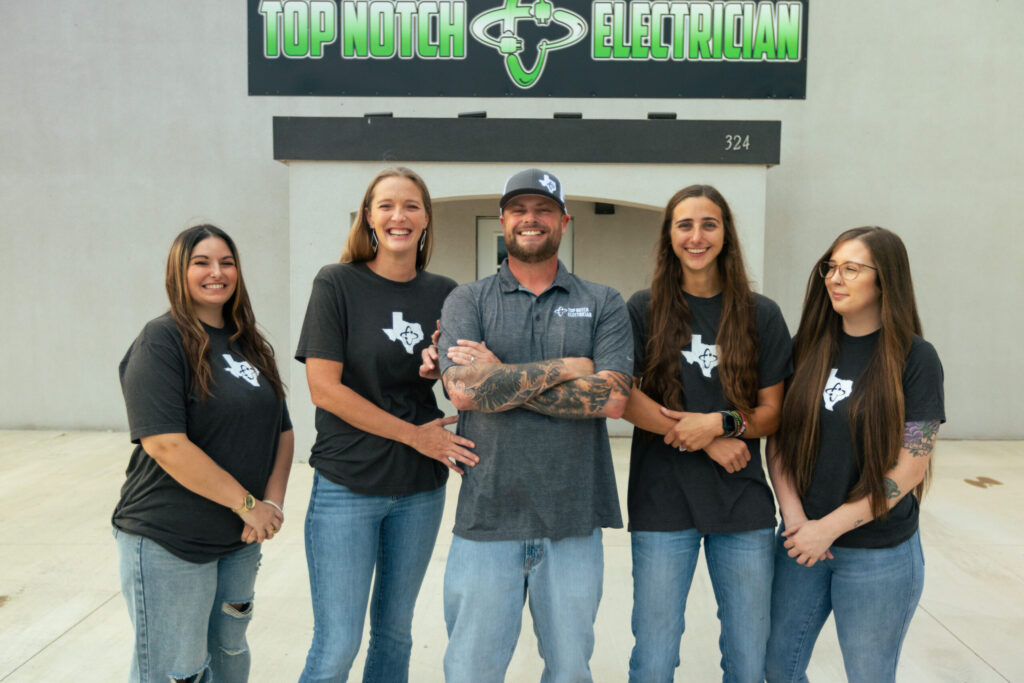 Licensed electricians from Top Notch Electrician at their Gainesville, TX location